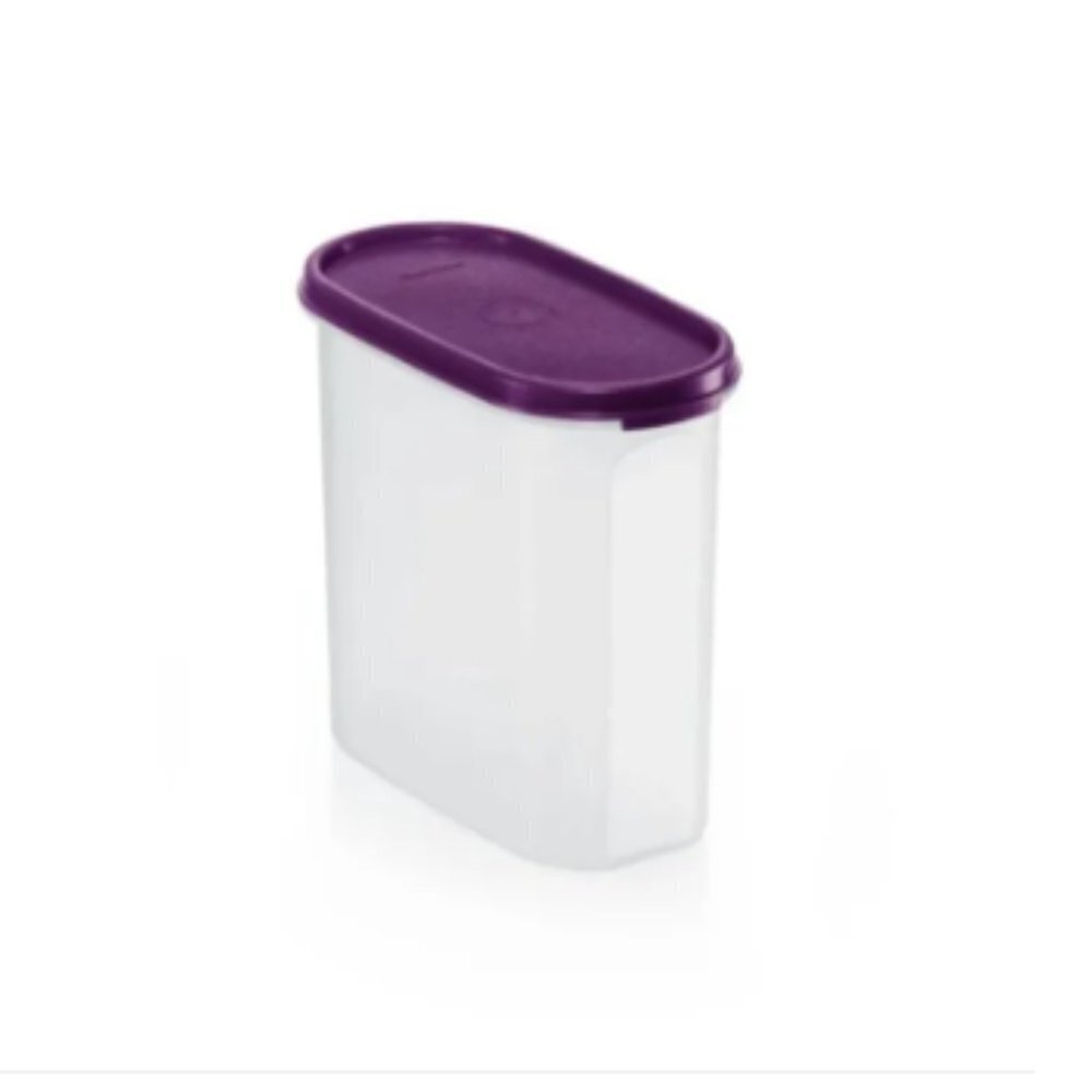 Tupperware Clear Food Storage Container with Purple Lid